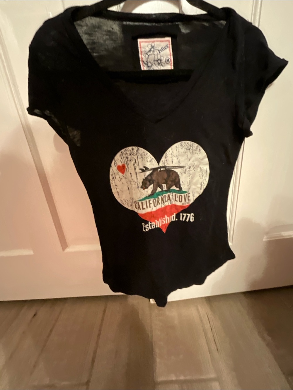 Reflex Black Short-Sleeve Tee with California Heart Graphic